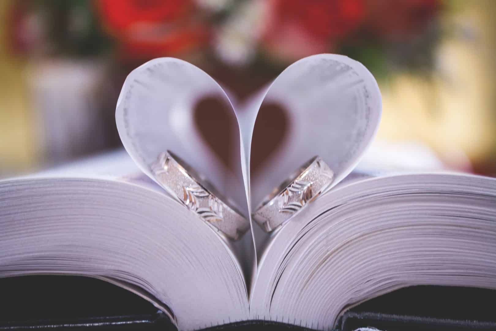two rings on top of a book