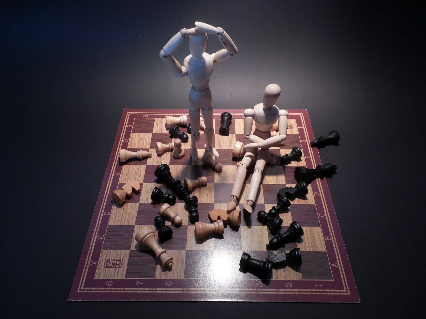 toy soldiers on top of a chessboard