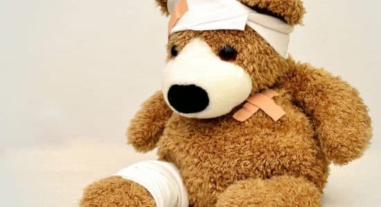 injured teddy bear