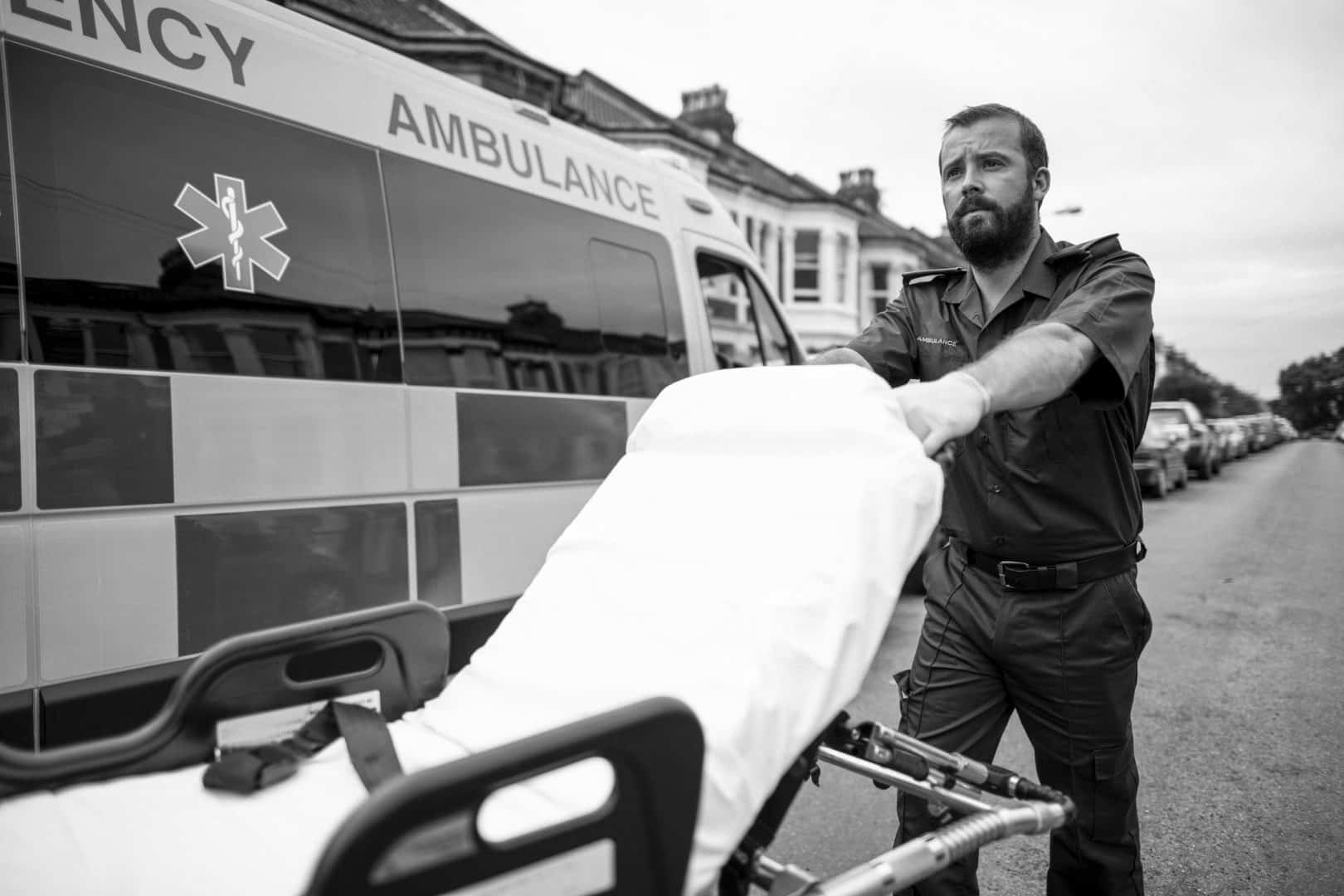 man holding a stretcher