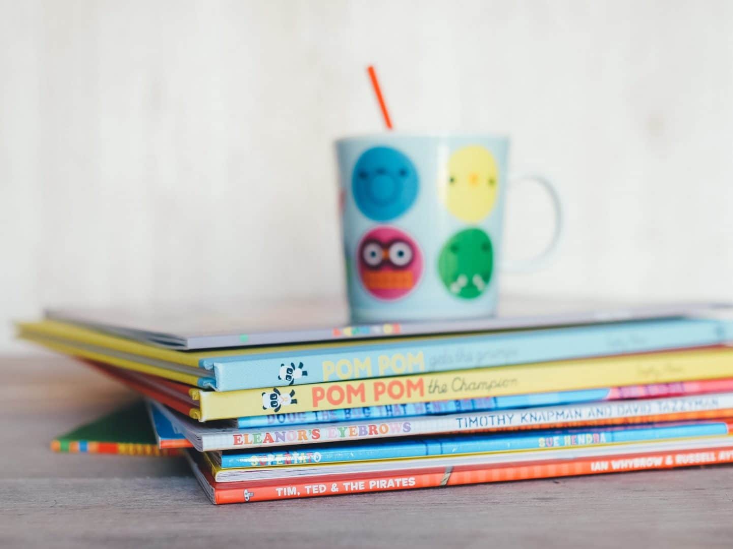 children's book and a cute mug