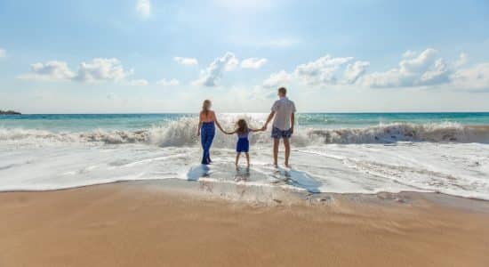 Family enjoying the beach