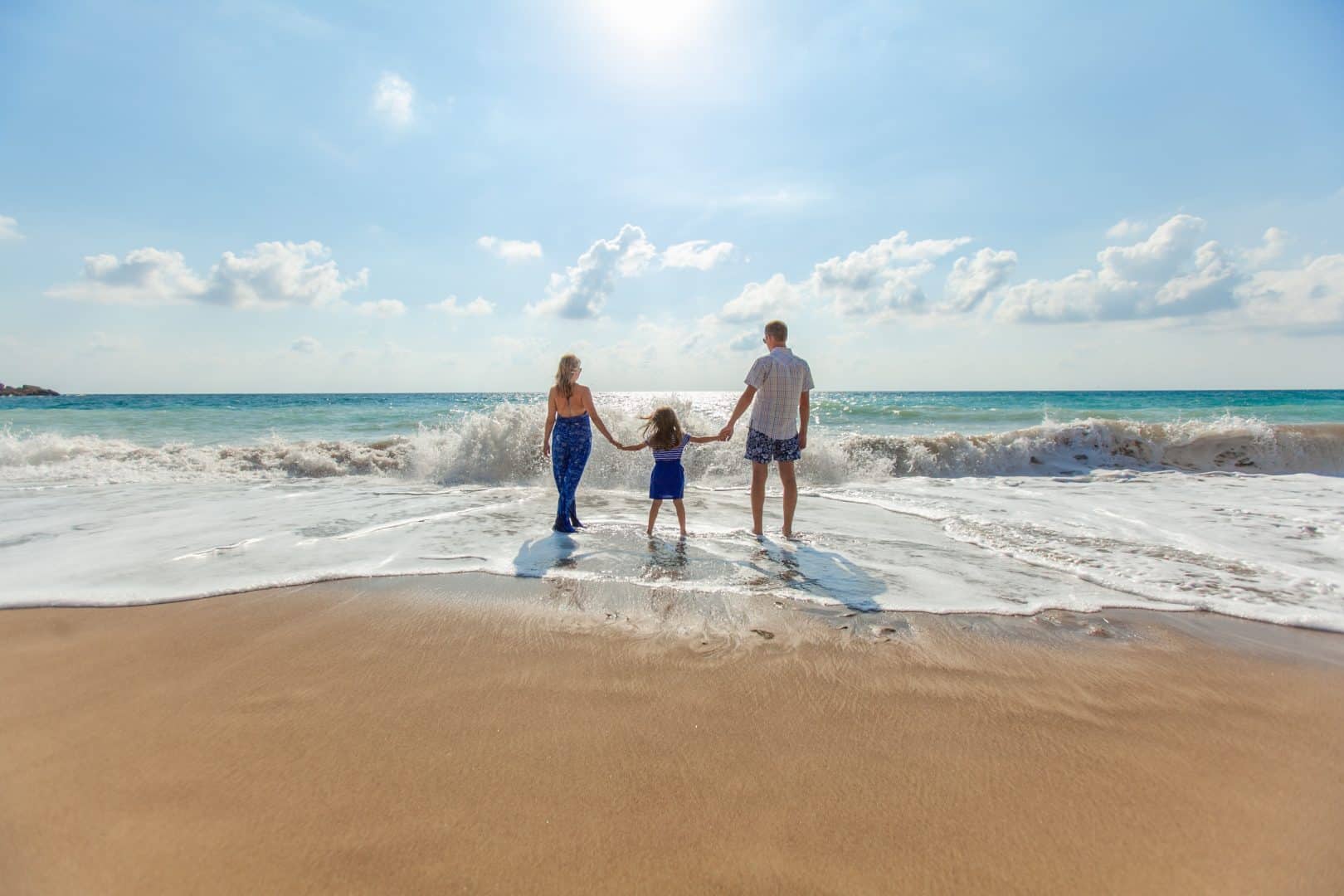 Family enjoying the beach
