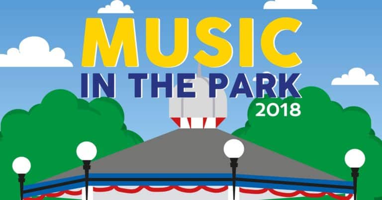 Music in the park 2018 banner