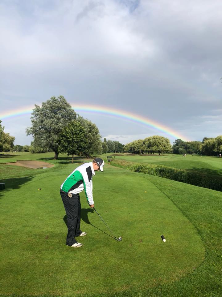 man playing golf