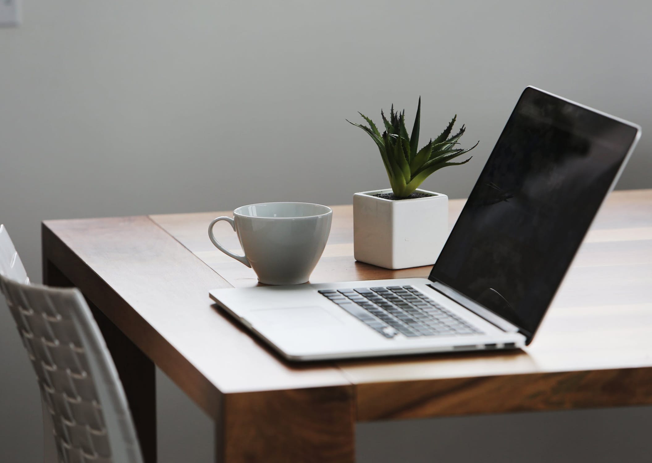 Laptop and a cup of coffee