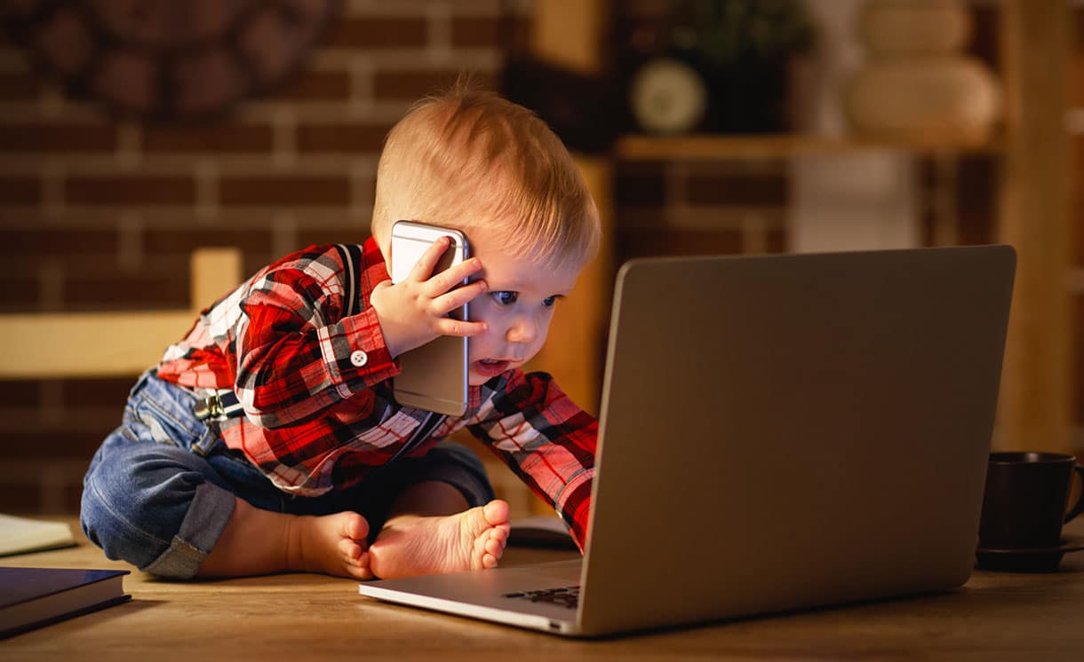 baby calling on the cellphone