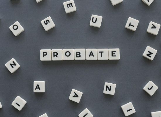 scrabble pieces spelled probate