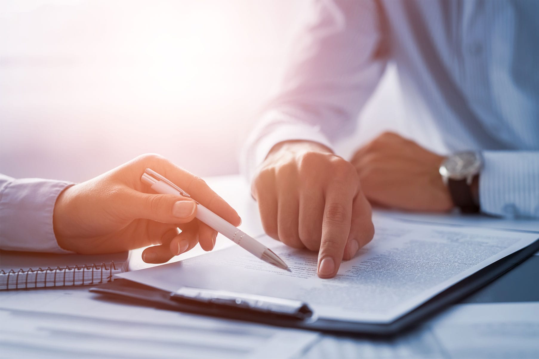solicitor explaining a document