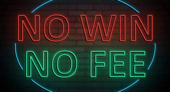 no win, no fee neon lights sign