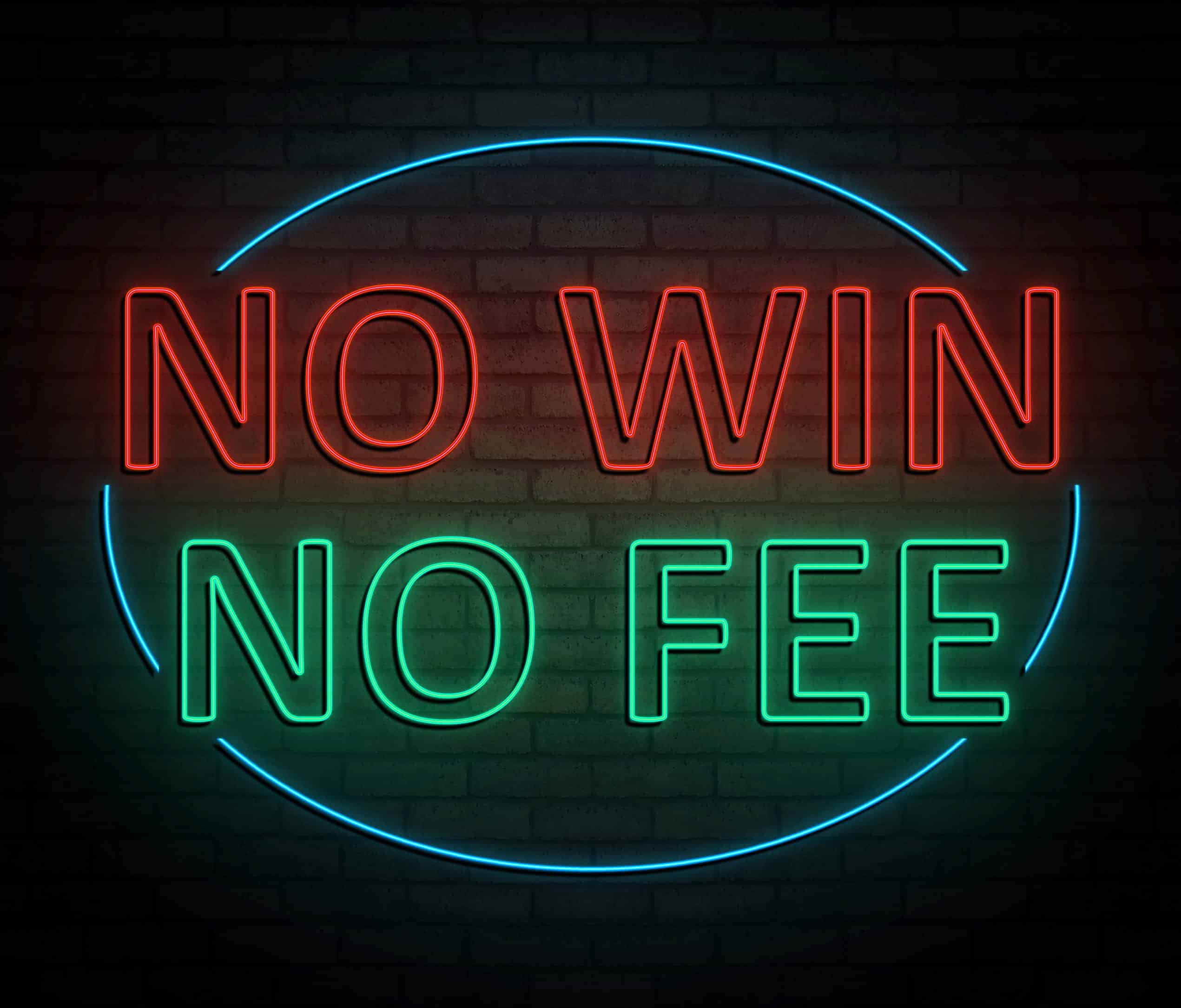 no win, no fee neon lights sign