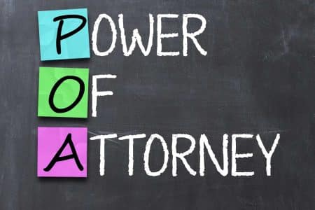 power of attorney in a chalk board