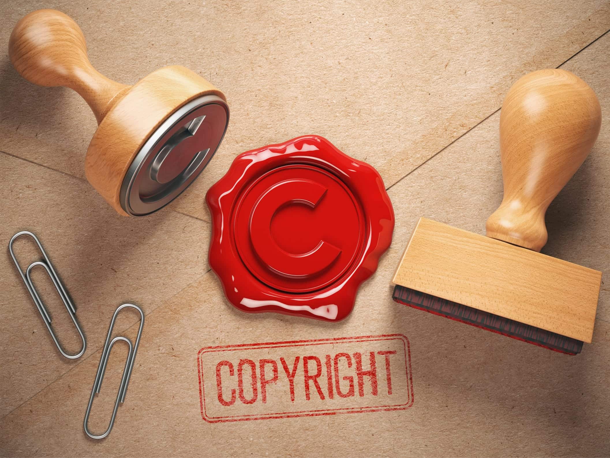a mail with a wax seal labeled copyright