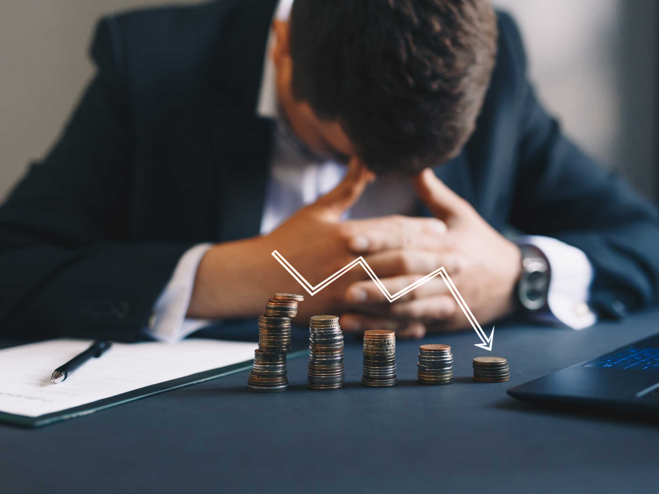 a man worrying about finances