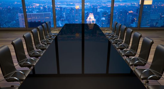 empty chair and glass table at a meeting room