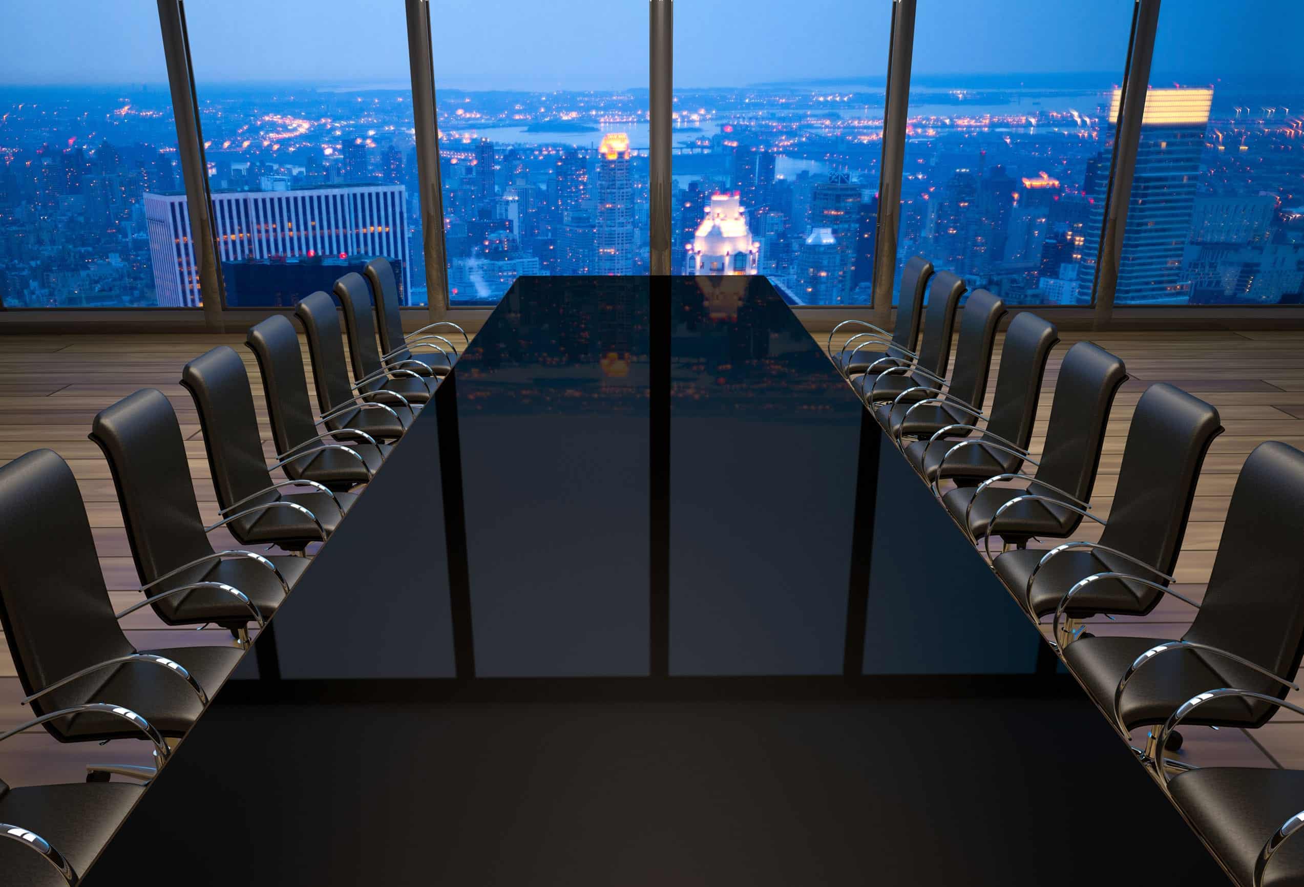 empty chair and glass table at a meeting room