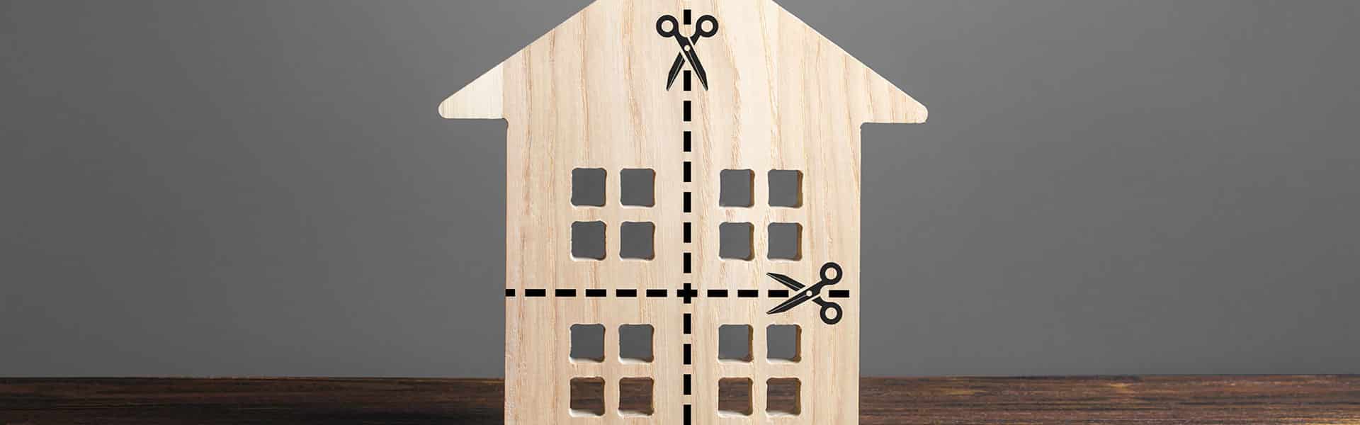 house with cut lines